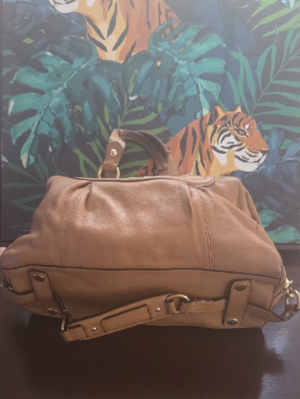 Coach Caramel Brown Leather Satchel with Gold Hardware - Picture 2 of 5